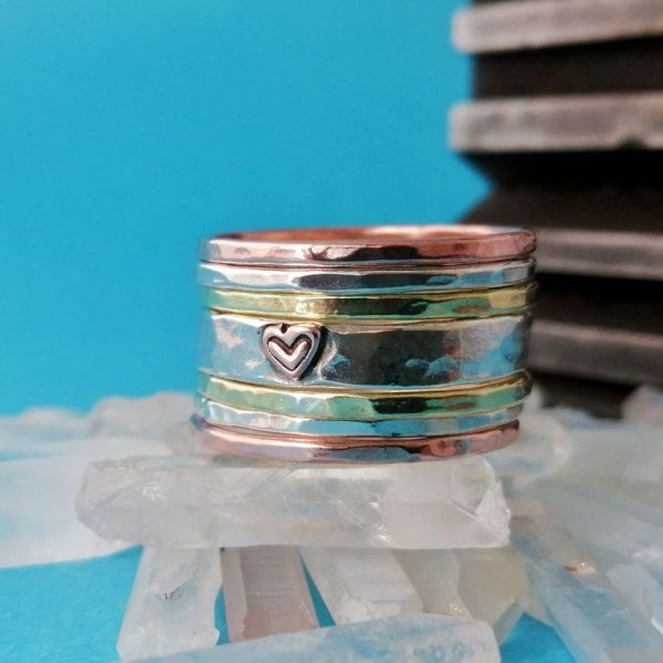 Sterling Silver Rustic Stack 7 Rings