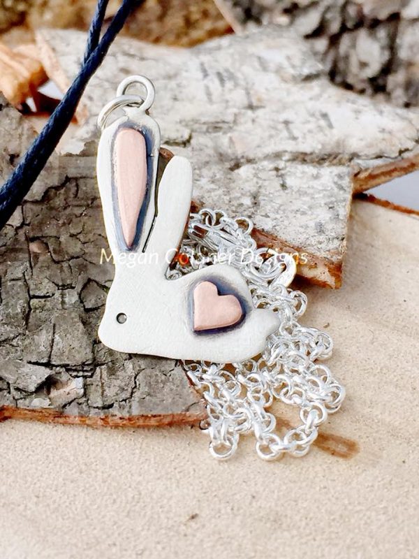 Sterling Silver Bunny Heart Pendant