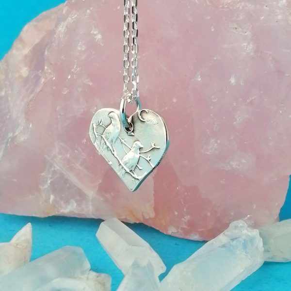 Sterling Silver 1c Coin Heart Necklace