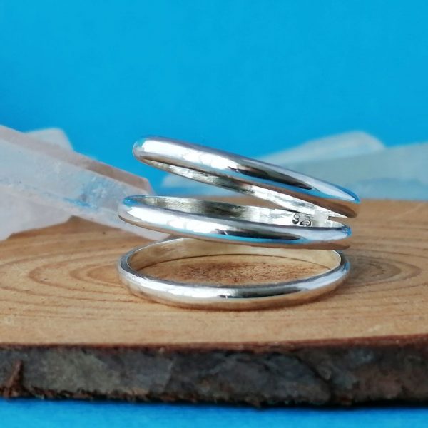 Sterling Silver Triplet Flared Ring