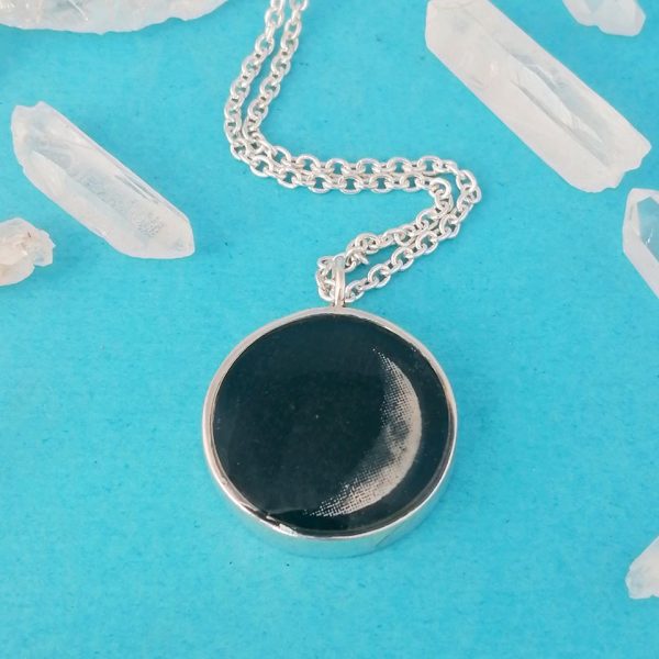 Sterling Silver Personalized Moon Necklace