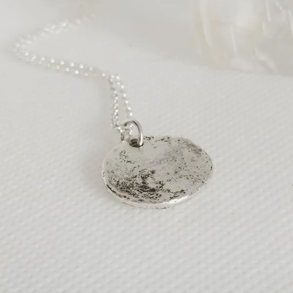 Keepsake Cremation Ash Infused Organic Coin Necklace