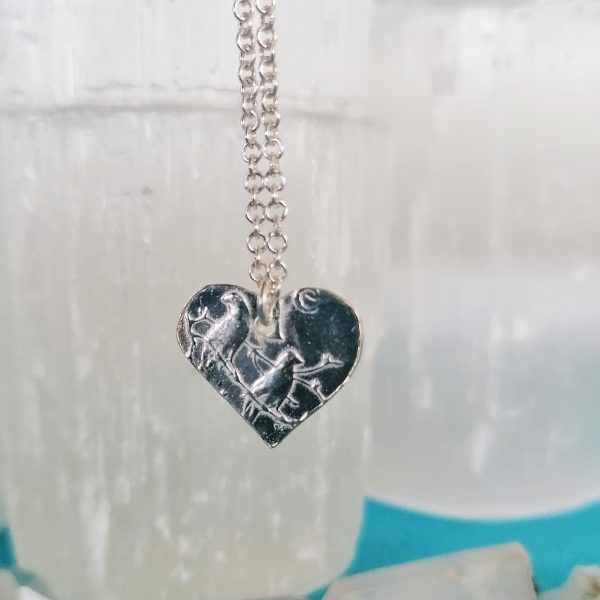 Sterling Silver 1c Coin Heart Necklace
