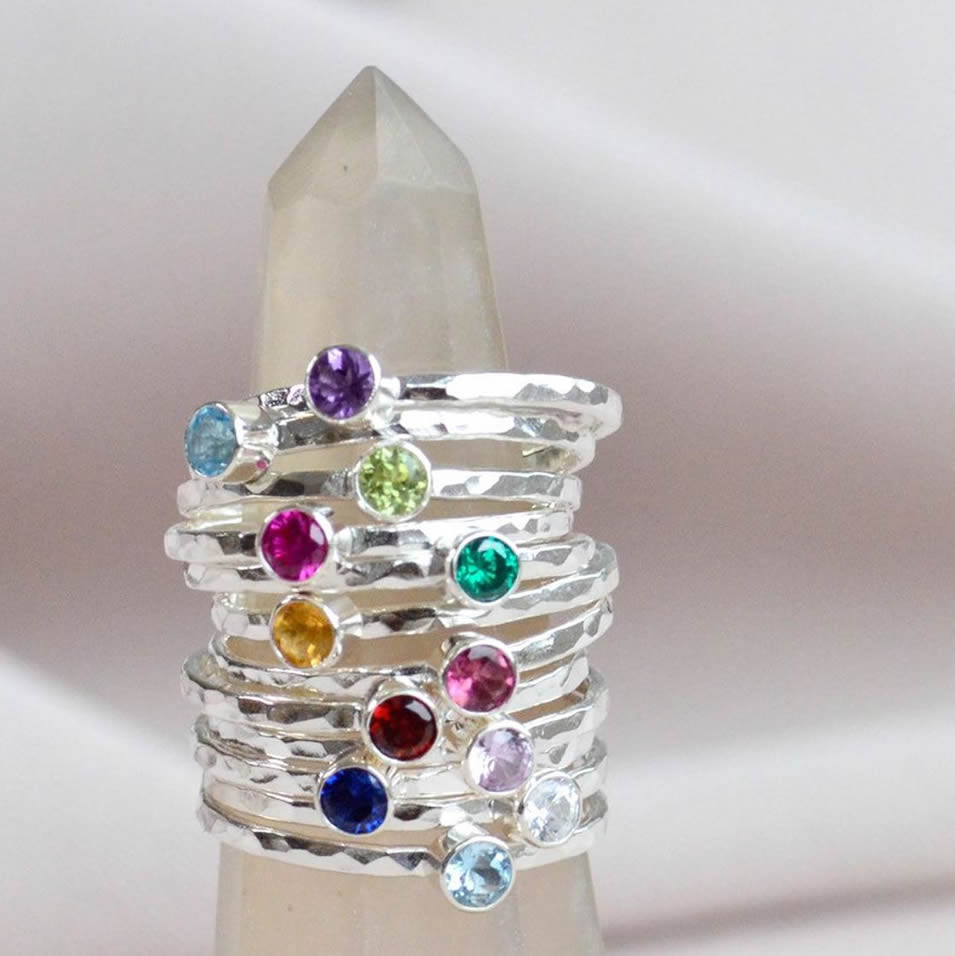 Sterling Silver Birthstone Ring