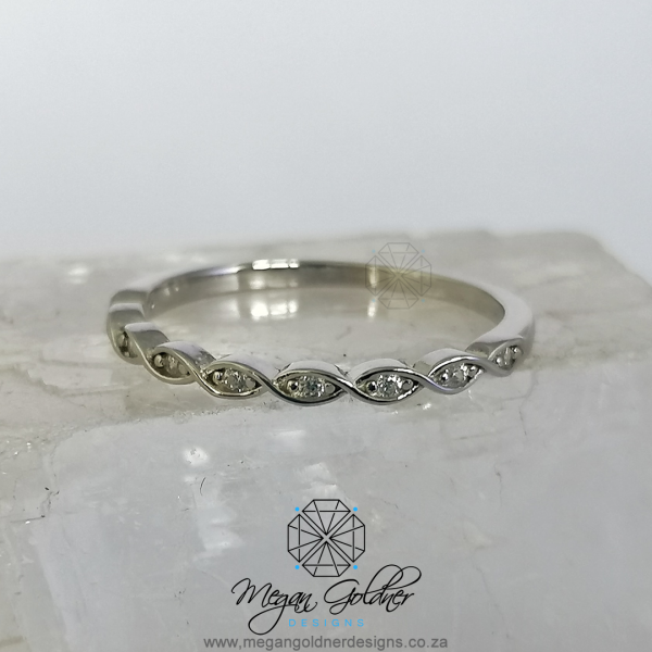 Sterling Silver CZ Dainty Half Eternity Marquise Ring