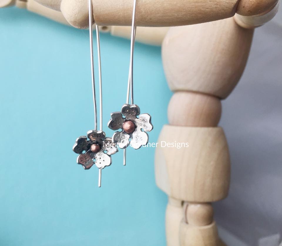 Sterling Silver Cherry Blossom Earrings