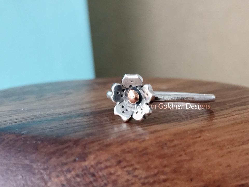 Sterling Silver Cherry Blossom Ring