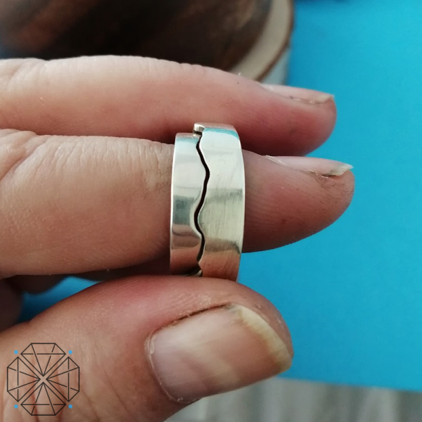 Sterling Silver Interlocking Mountain Couples Rings