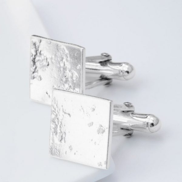 Sterling Silver Keepsake Square Imprint Cufflinks