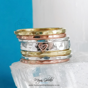 Sterling Silver Rustic Stack 7 Rings