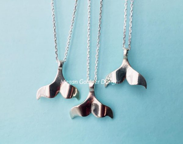 Sterling Silver Solid Whale Tail Necklace
