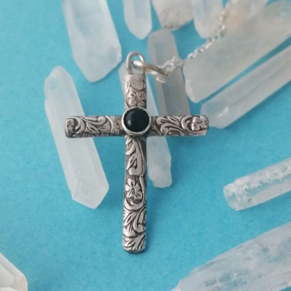 Sterling Silver Woodland Cross Necklace